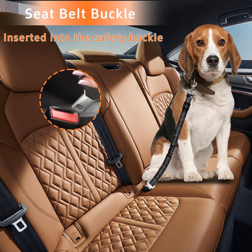 Set 3 Seyezo Dog Car Seat Belt - Piece Retractable Harness, Adjustable Reflective Seatbelt for Vehicle Headrests