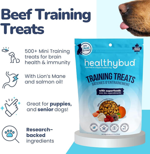 healthybud Mini Dog Training Treats - Beef Liver Soft Trainer Bites, 500+ Bits, 6.5oz, Puppy Chews