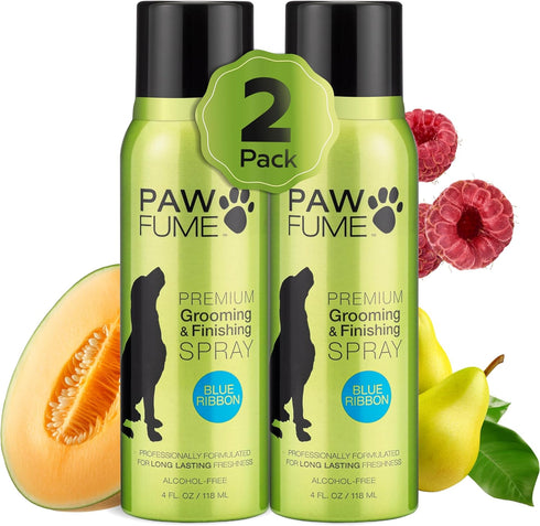PAWFUME Premium Grooming Spray Dog Deodorizer Perfume - Long Lasting Cologne Spray for Dogs (Blue Ribbon, 2-Pack)