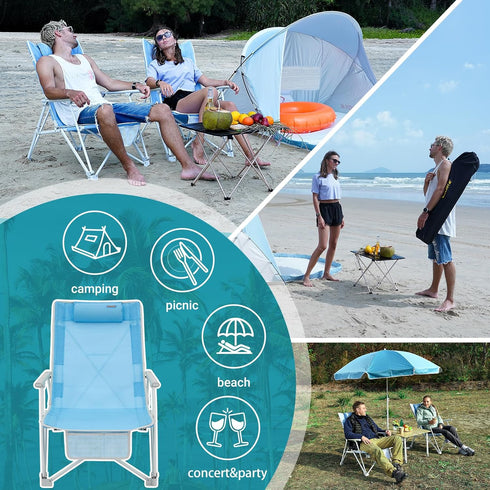 Sport,265 LBS #WEJOY Oversized Heavy Duty Beach Chair,Folding High Back Portable Camping Lawn Chairs for Adults