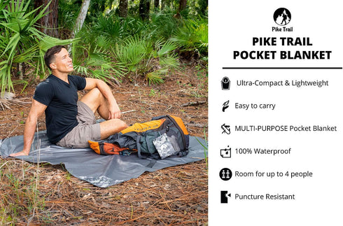 Pocket Blanket - Compact Picnic Blanket (60"x 56") - Sand Proof Beach Blanket for Outdoor Activities