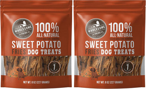 Wholesome Pride Sweet Potato Fries 100% All-Natural Single Ingredient Dog Treats, 8