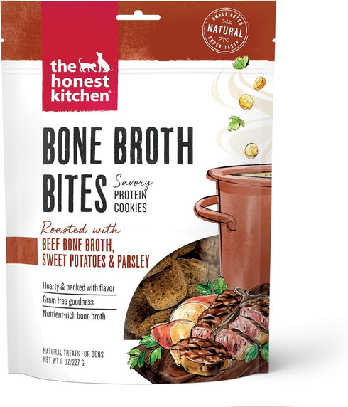 The Honest Kitchen Bone Broth Bites, Roasted with Beef Bone Broth & Sweet Potatoes, 8 oz Bag