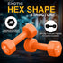 Neoprene Coated Workout Dumbbells Set of 2, Anti Roll Non Slip Hexagon Shaped Hand Weights for Fitness & Exercise