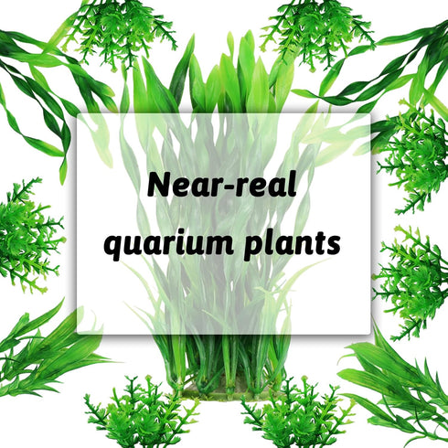 Aquarium Plants 20pcs, Fish Tank Decor Green Artificial Decorations for Household and Office Aquarium Simulation
