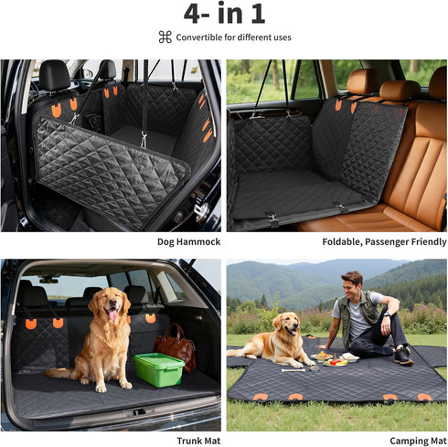 3 400lbs, HOTEAGLE Pet Car Seat Cover with Separate Hard Bottom Plates, Ideal for Car/SUV/Small Trucks, Back Seat