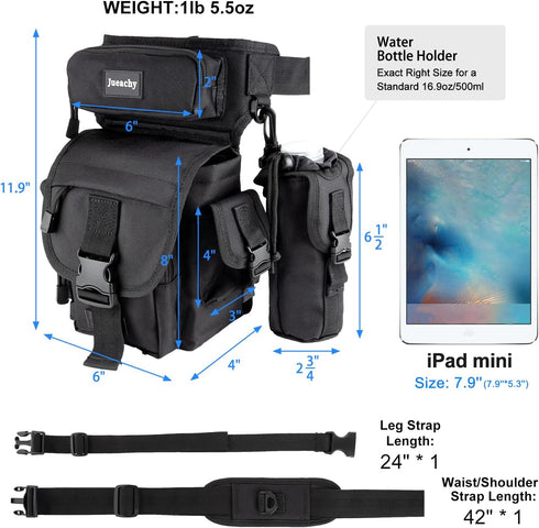 Pack Jueachy Drop Leg Bag for Men Tactical Metal Detecting Thigh with Water Bottle Pouch
