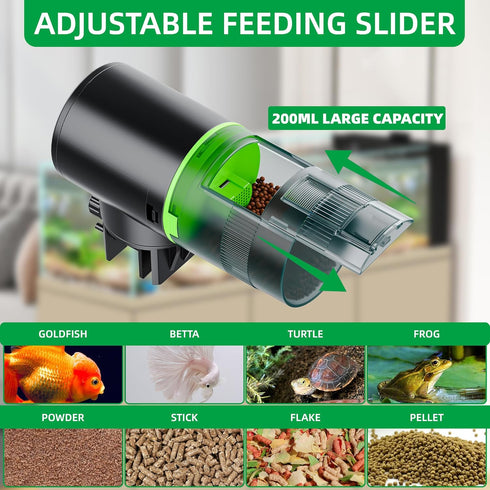 FREESEA Automatic Fish Feeder for Aquarium: Battery Auto Fish Food Dispenser with Timer for Small Tank