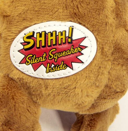 goDog Crazy Hairs Lion Plush Dog Toy, Silent Squeak with Chew Guard Technology - Tan, Small