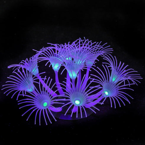5 pcs Glowing Fish Tank Decorations Plants Kit, Glow Aquarium Decoration Plants