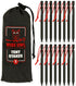 Wise Owl Outfitters Heavy Duty Tent Stakes for Outdoor Tent & Tarp, Available in 12pk or 16pk Black