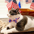 4th of July Cat Bow Tie Collar with Bell - Patriotic USA Flag Collars for Male and Female Cats