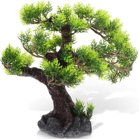 BESPORTBLE Bonsai Tree for Aquarium, Resin Fish Tank Landscape Decoration, Simulated Green