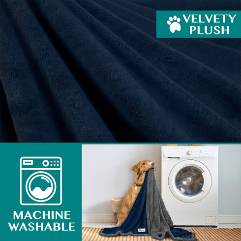 PetAmi Dog Blanket for Small Medium Dogs, Fleece Furniture Couch Cover Protector, Soft Sherpa Dog Throw Plush