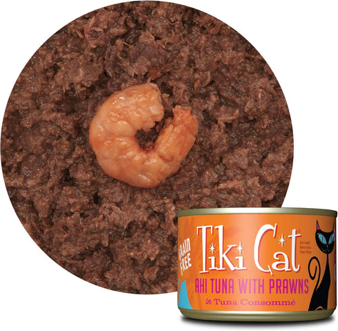 Tiki Cat Grill, Tuna & Crab Surimi, High-Protein Wet Whole Foods Cat Food for All Life Stages, 6 oz. Cans (Pack of 8)