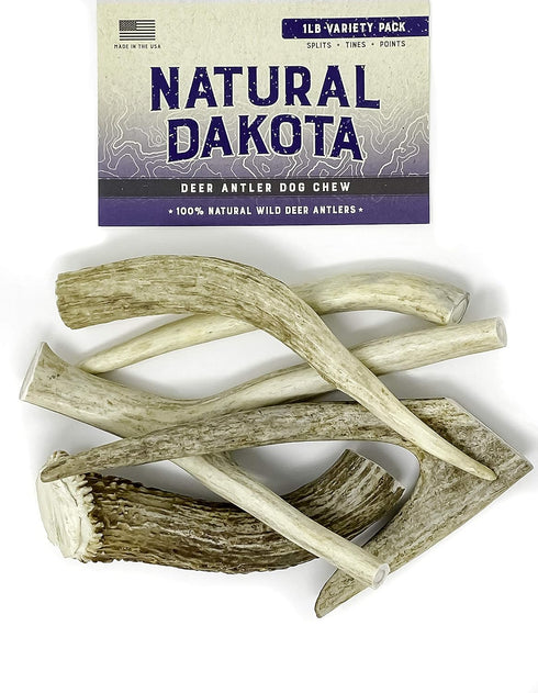 Premium Deer Antler Dog Chew Toys, 1 LB Splits, Points, & Tines