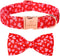 Valentine's Day Dog Collar with Bow Tie, Adjustable Pink Red Love Collar for Small Medium Large Boy & Girl Dogs, L-Neck