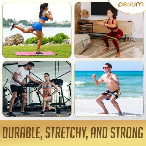 Workout Bands for Women - Fitness Gifts: Fabric Bands for Pilates, Yoga, Boxing with Light, Medium, Heavy Options