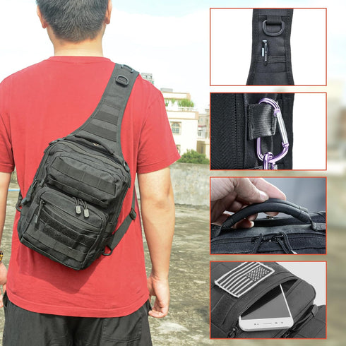 gracedon Backpack Pack Tactical Chest Sling bag Military Molle Assault Range Bags for Outdoor Sports Travel