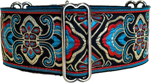 Martingale Dog Collar and Leash Set for Greyhound Saluki Whippet and Similar Breeds, 2" Wide (14"-18" and Leash Set)