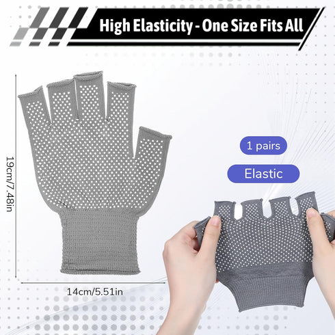 Xthrotsenk 1 Pairs Fingerless Gloves Non Slip Workout Glove Half Work Gloves for Women Mens Thin Anti-Slip Exercise