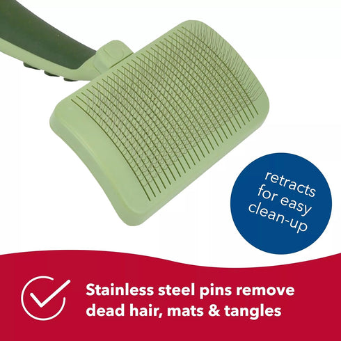 Coastal Pet Safari Dog Self-Cleaning Slicker Brush, Dog Deshedding Brush, Prevents Mats and Tangled Hair, Small