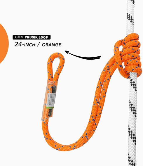 GM CLIMBING 8mm (5/16") Prusik Loop Pre-Sewn, 18 inches / 24 inches