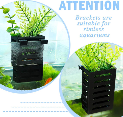 8 Pcs Aquarium Plant Holder, Hanging Planter with Different Size Holders for Aquatic Plants