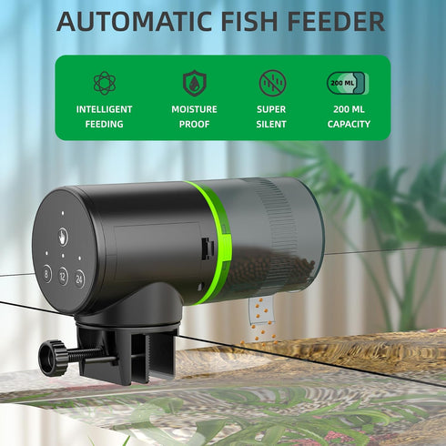 FREESEA Automatic Fish Feeder for Aquarium: Battery Auto Fish Food Dispenser with Timer for Small Tank