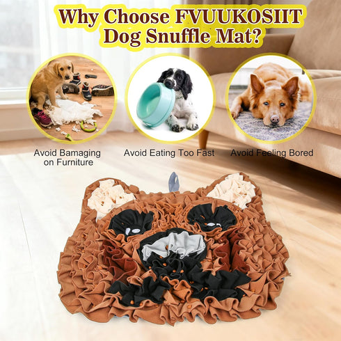 FVUUKOSIIT Snuffle Mat for Dogs, Interactive Dog Toys, Puppy Slow Feeder Mat, Mental Stimulation, Foraging Skills