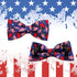 Dog Collar, 4th of July Independence Day American Flag Bowtie Collar for Small Medium Large Dogs, Durable Pet Bow Collar