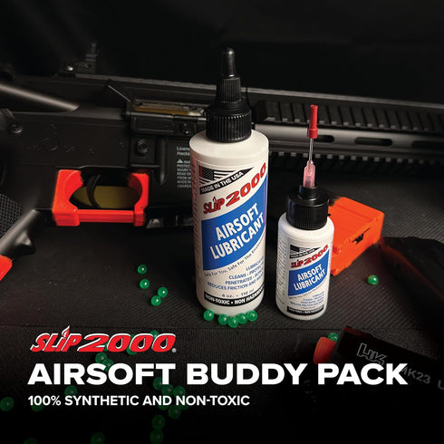 2000 Pack, 100% 1 oz. 4 oz. Slip Airsoft Lubricant Buddy Pure Synthetic, Reduces Friction and Wear, and Bottles, Metal