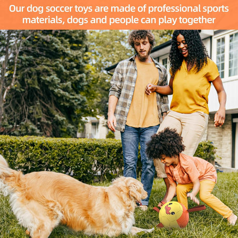 Dog Toys Soccer Ball with Straps, Interactive Dog Toys for Tug of War, Puppy Birthday Gifts, Dog Tug Toy, Dog Water Toy, Durable Dog Balls for Medium & Large Dog - Duck(8 Inch)