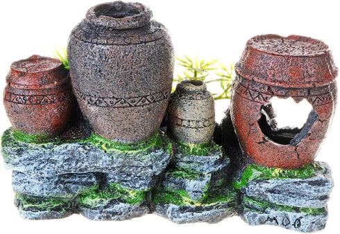 Saim Aquarium Decorations, Artificial Antique Barrels Crafts for Fish Tank Ornament.