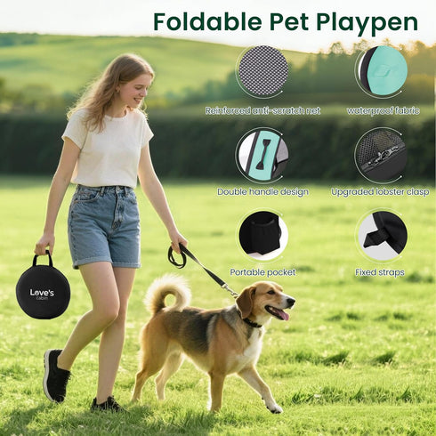 Love's cabin Pet Puppy Dog Playpen, Large Dog Tent Crates Cage Indoor/Outdoor, Portable Exercise Playpen for Dog