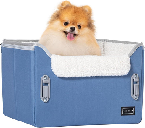 PETSFIT Dog Car Seats for Small DogsPatented Safety BucklesSafety TetherFoldable Travel Dog Booster Car Seat Reduces