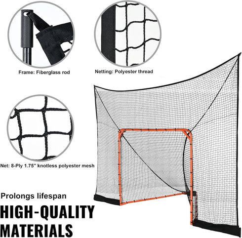 VEVOR Portable Lacrosse Goal with Carry Bag, Hockey Net Backstop for Youth and Adults