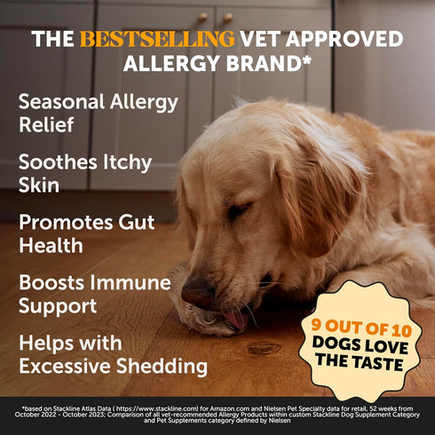 Allergy Skin Health - Allergy Itch Relief, Fish Oil for Dogs, Probiotics for Healthy Skin, Soft Chews for Healthy Skin