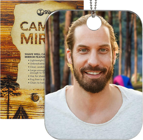 Shave Well Camping Anti-Fog Shaving Mirror, Fogless Hanging Mirror for Tent, Shower, Hiking, and Backpacking