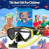 UPhitnis Set 4-14 Set U PHITNIS Kids Snorkel for Age - Dry Top Snorkeling Gear for Kids Junior & Youth - Childs Diving