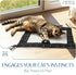 American Cat Club 18 13 Reversible Crinkle Cat Mat with Mouse Toy Black Mudcloth Pattern, Interactive Crinkle Play Mat