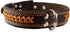 Genuine Leather Braided Dog Collar, Brown, 1.6" Wide, Fits 19"-24" Neck