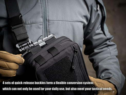 Tactical Chest Rig Bag for Concealed Carry, Molle Pouch IFAK EMT Medical Organizer for Outdoor Activities