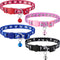 Weewooday 4 Pieces Halloween Skull Cat Collar Breakaway Kitten Collars with Bell, Adjustable Outfit with Skull Patterns