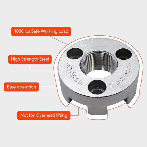 Lifting Adapter MT0025 for Yamaha 5.3 V8, 4.2 V6, F200B, F115B, F425, MT0022, Non-Verado Mercury (1.5" x16 TPI thread)