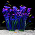 JIH Plastic Plants for Aquarium, Tall Artificial Plants for Fish Tank Decor 15.6 Inch (2 Pcs) (Purple)