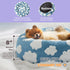 Lesure Donut Small Dog Bed, Round Cat Beds for Indoor Cats, Calming Pet Beds, Cute Modern Beds, 23 Inch, Blue
