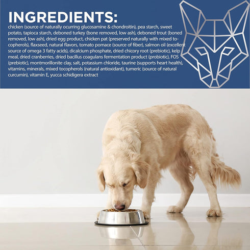 PURELUXE Grain and Gluten Free Dog Food, Stellar Elite Nutrition, Chicken, Trout, Eggs, 4lbs, Made in USA