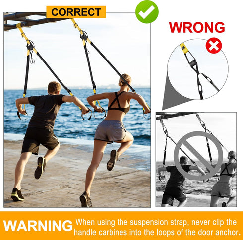 Resistance Training Kit, 2 Adjustable Bodyweight Resistance Bands with Handles, 1 Door Anchor, 5 Resistance Loop Bands