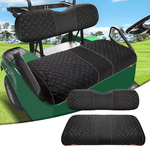 Roykaw Golf Cart Seat Covers, 1680D Oxford Cloth, Universal for EZGO TXT, Backrest Bottom Cover, No Drilling, Washable